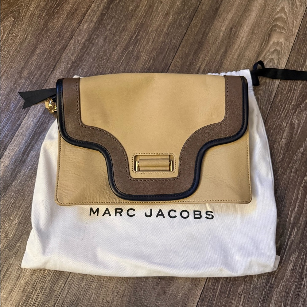 Marc Jacobs Tan and Brown Leather Clutch